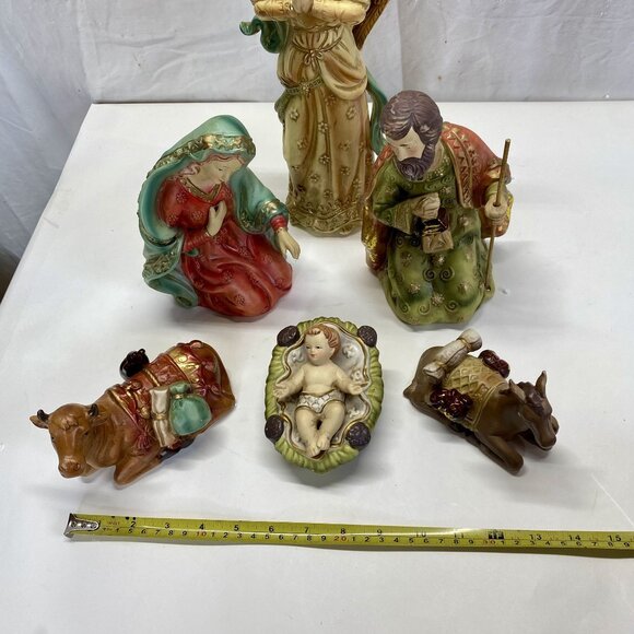 Vintage Ceramic Nativity Set Figurines Family Christmas Decor - Picture 10 of 10